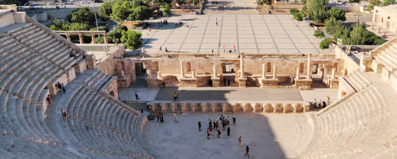 amphitheatre with people in center