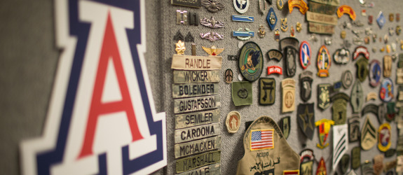 wall of military patches