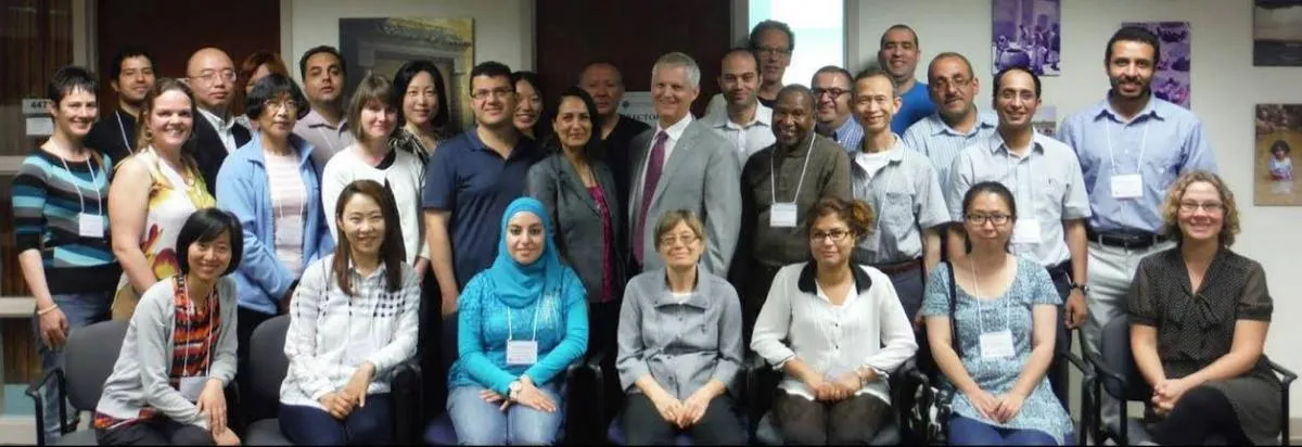 Workshop participants gather.