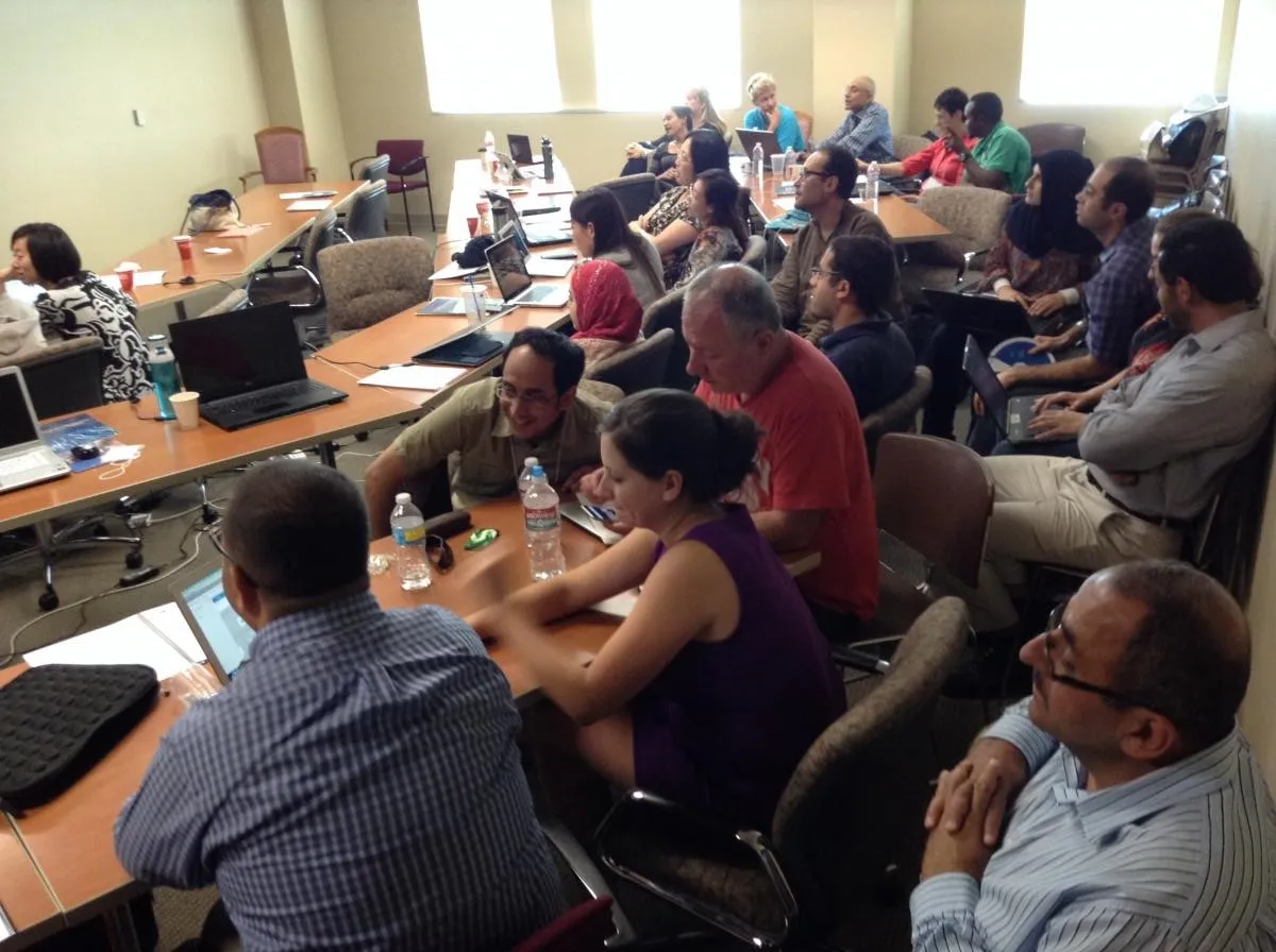 A classroom full of event participants.