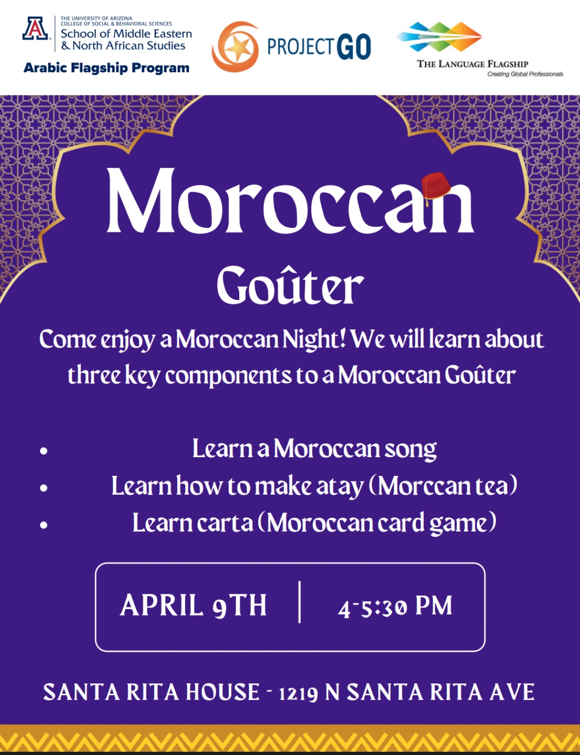 Flyer for Moroccan Goûter